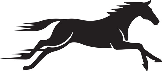 Obraz premium horse running silhouette vector illustration design