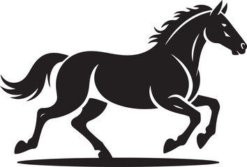 horse running silhouette vector illustration design