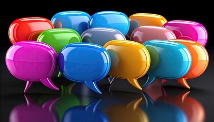 Colorful speech bubbles cluster