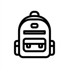 Obraz premium A simple, black line art drawing of a backpack with two pockets and a handle on top