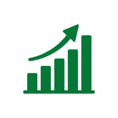 Business growing chart with arrow. Profit growth sign symbol icon.