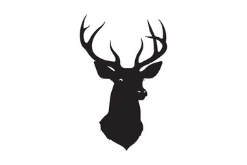 Naklejka premium Deer Head Silhouette