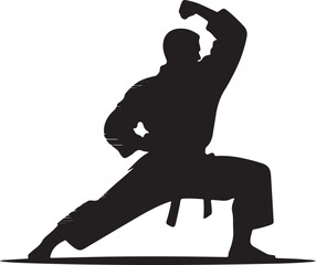 karate pose silhouette vector illustration design © Masud