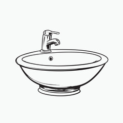 modern bathroom sink with faucet