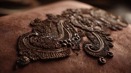 Detailed henna design on skin