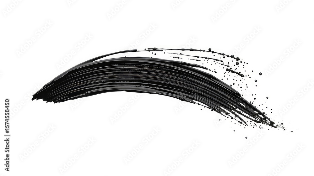 Poster abstract black curve line with dotted pattern isolated on white background, representing creative in