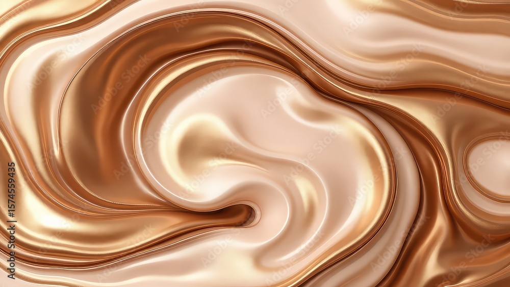 Poster abstract texture of luxurious golden waves and delicate cream swirls create an elegant background