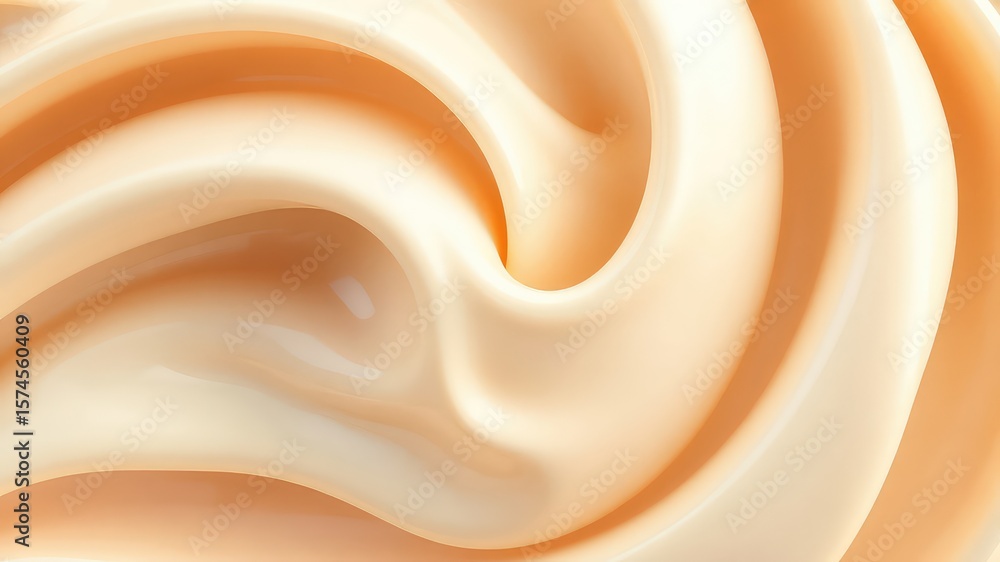 Poster abstract swirls of soft cream color, flowing gently in a mesmerizing pattern forming a visually calm