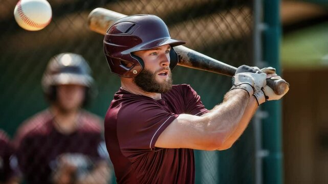 Baseball player prepares for swing during practice at local field