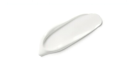 A Luxurious Swatch of Smooth, White Cream, Displaying Rich Texture and a Delicate Sheen, on a Clean, Minimalist White Backdrop