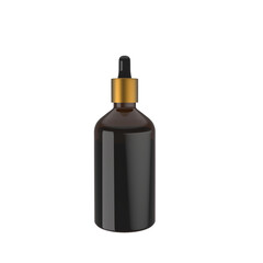 bottle of oil in transparent used for cosmetics products design