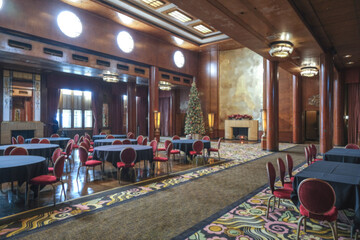 Cozy living room atmosphere inside cafe café coffee shop bar lounge bistro onboard luxury historic...