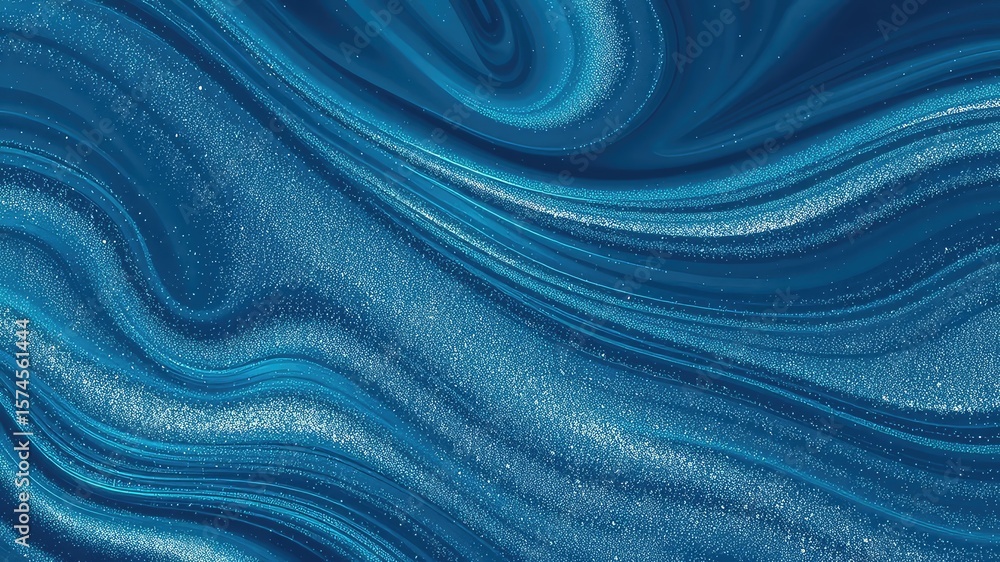 Aufkleber abstract swirling pattern in shades of blue with shimmering particles creating a sense of depth and 