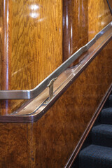 Opulent Art Deco interior architecture inside lobby, atrium or foyer on historic ocean liner style...