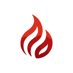 Abstract flame symbol representing energy and warmth, suitable for branding and design