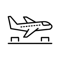 Airplane Line Icon Flight Travel Aviation Symbol