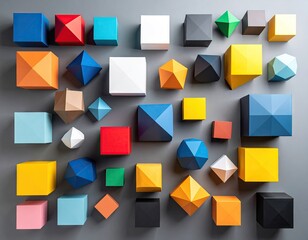 Colorful geometric shapes arranged