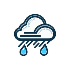 Illustrative image of a cloud with rain, depicting a rainy weather scene ideal for weather-related content