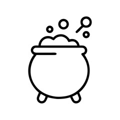 Cauldron Icon – Boiling Pot Outline Symbol