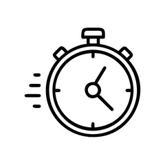 Stopwatch Icon Fast Timer Speed Clock Outline Vector
