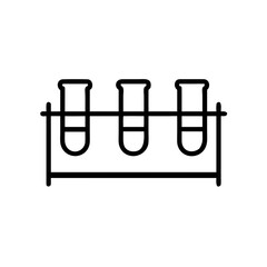 Test Tubes Icon Laboratory Science Experiment Outline Vector