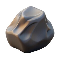 Smooth dark amorphous shape with subtle metallic sheen and soft lighting