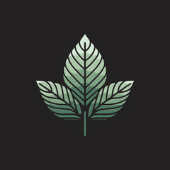Stylized green leaf illustration on a dark background, showcasing natural beauty and design