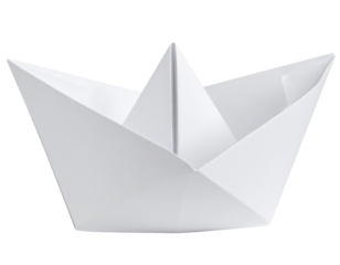 Boat origami png sticker, white paper craft image on transparent background