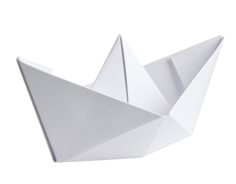 Boat origami png sticker, white paper craft image on transparent background  