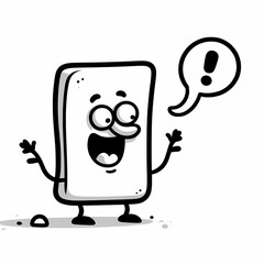 Excited Cartoon Character Announcing with Exclamation Point