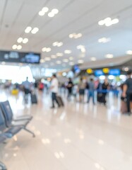 Abstract blur people in airport for background, Transport concept.