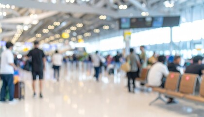 Naklejka premium Abstract blur people in airport for background, Transport concept.