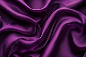 Obraz premium Close-up of deep purple draped fabric. Fluid folds and drapes. Smooth, luxurious texture