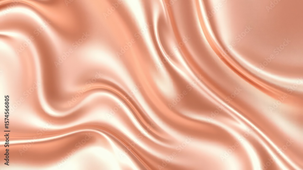 Poster abstract rose gold fabric texture with soft waves and light reflections creating a luxurious surface