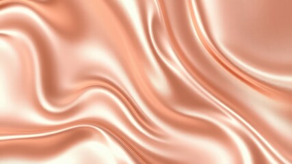 Fototapeta premium Abstract rose gold fabric texture with soft waves and light reflections creating a luxurious surface