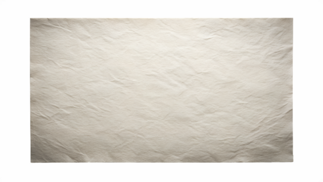 Crumpled Beige Paper Texture Background with Subtle Folds on transparent background