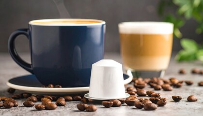 Coffee and coffee pods on a table