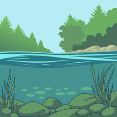 summer landscape with river