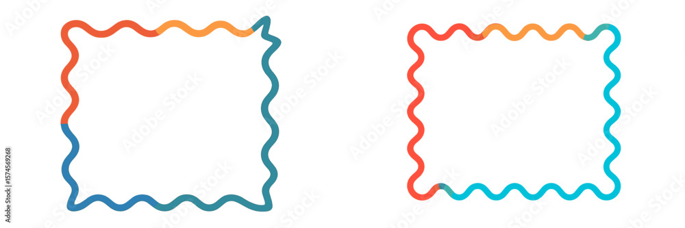Fototapete colorful wavy borders with dynamic shapes designed for use in digital graphics and presentations