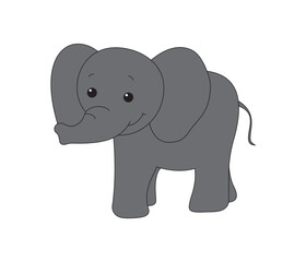 Cute Cartoon Elephant Vector – Baby Animal Clipart for Kids Design