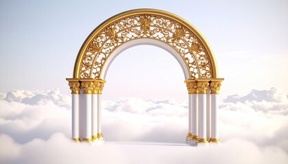 Golden archway on a cloud