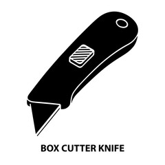 Vector illustration of box cutter knife utility knife for cutting cardboard packages and materials sharp blade