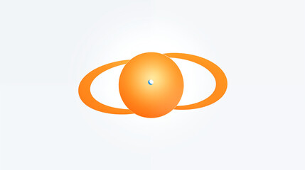 Minimal Atom Icon with Orbiting Ring for Exoplanet Rock Sample Return Mission – High-Contrast Silhouette on White, Ideal for Astro-Science Publications and Space-Exploration Branding, Late 2025 Launch