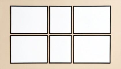 Empty frames on beige wall (1)