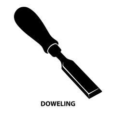 Woodworking chisel tool vector illustration for carpentry projects and wood carving design needs