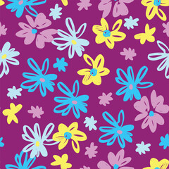 Vibrant Hand-Drawn Floral Illustration