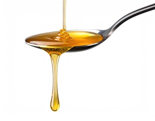 Honey dripping from a spoon