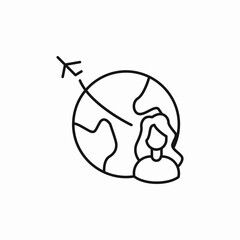 stewardess flight icon sign vector