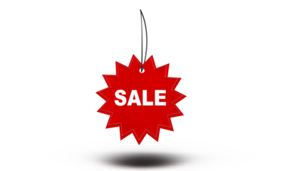 Sale red banner label poster sign symbol sticker retail promotion price retail shopping  advertisement sale banner discount offer deal price store black friday sale product gift object tag messageart