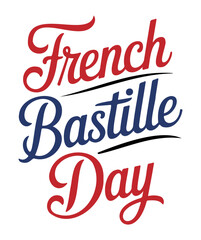 French Bastille Day Typography Design in Tricolor Font